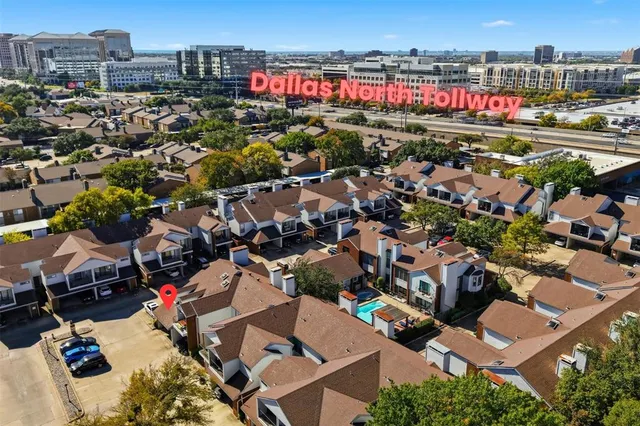 an aerial view of multiple house