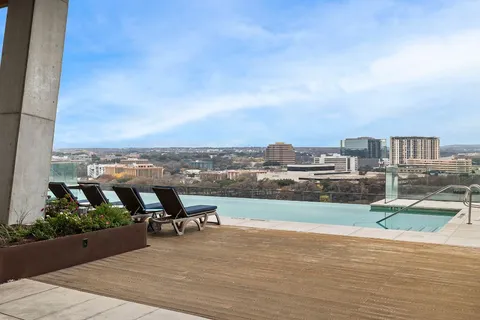 a view of a terrace with a bench