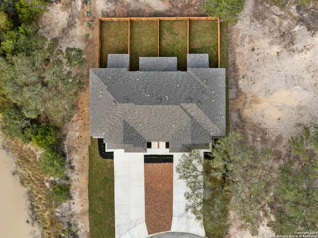 an aerial view of a house