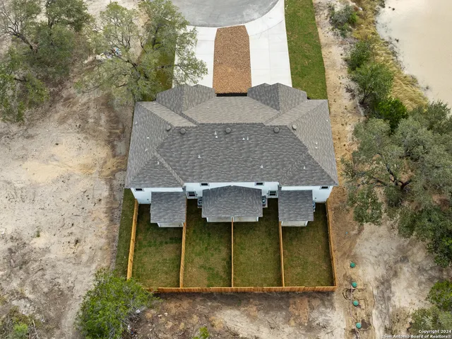 an aerial view of a house