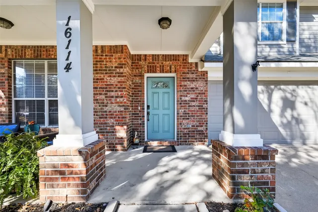 a front view of a building with a outdoor space