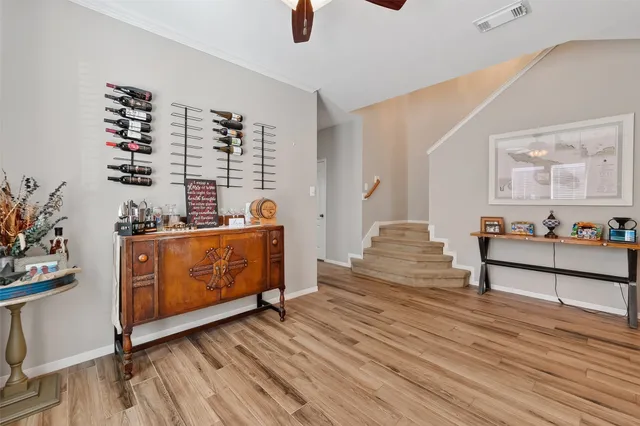 a living room with furniture