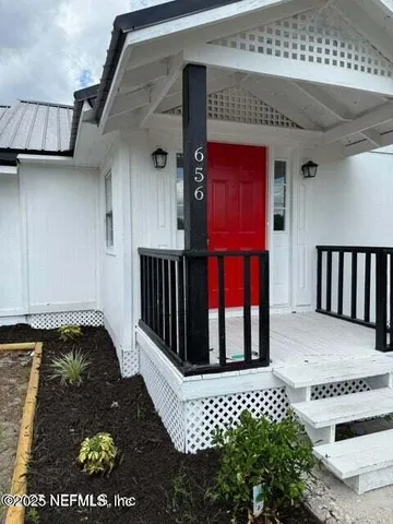 a view of front door of house