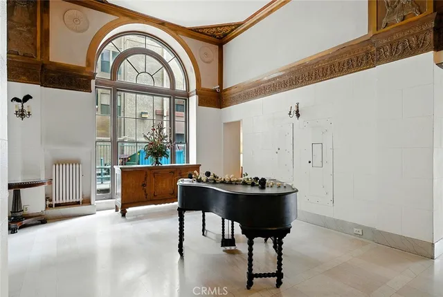 a city view with tall buildings