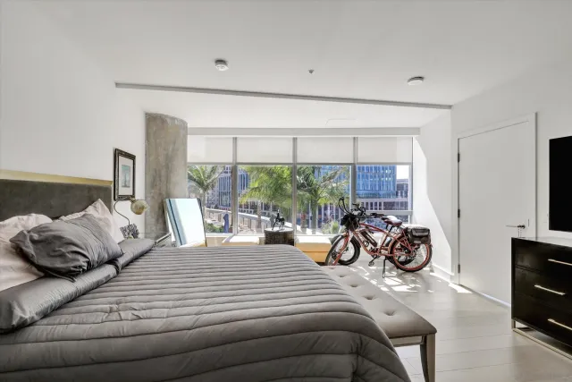 a view of a swimming pool with a lounge chairs