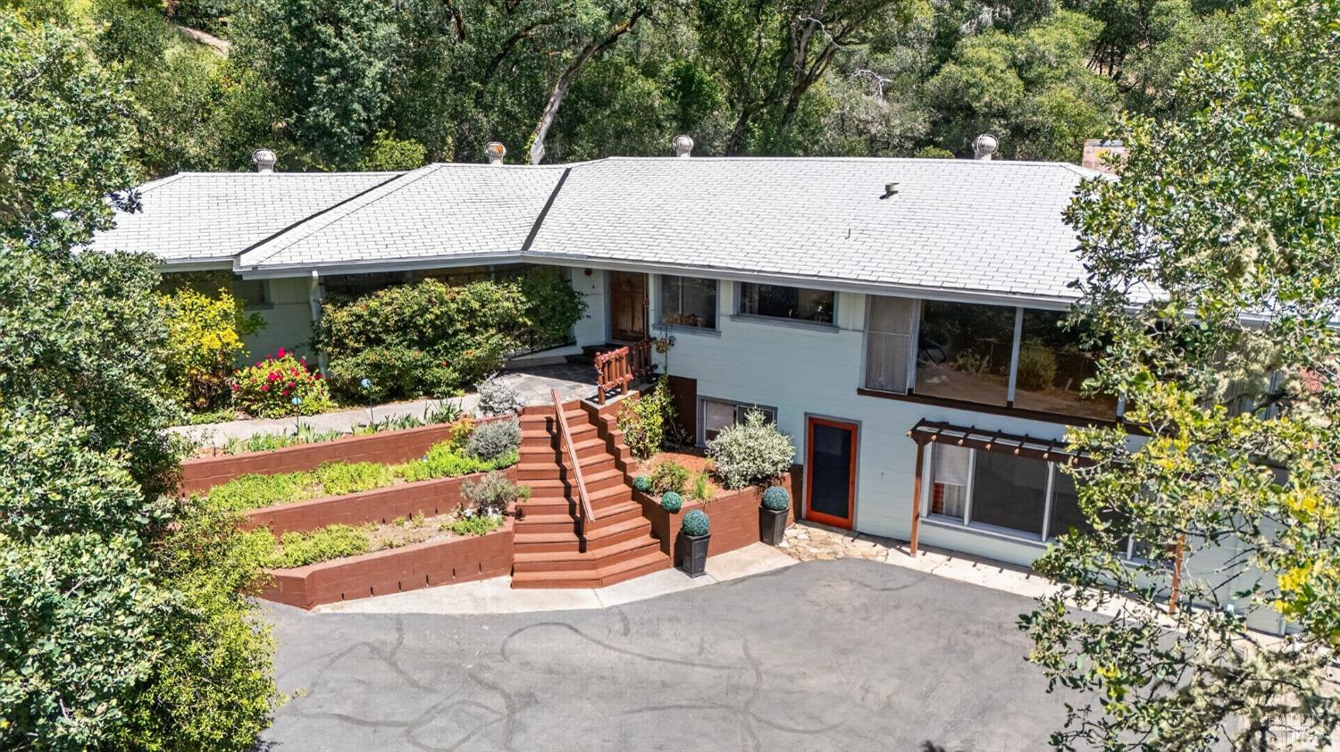 891 Isola Way Ukiah, CA 95482 - Photo 19 of 46 an aerial view of a house with a yard patio and furniture