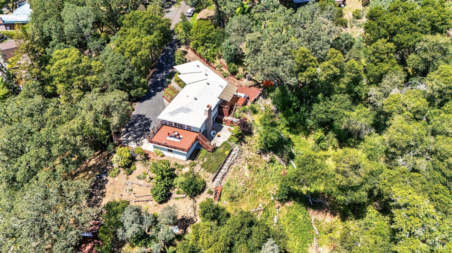 891 Isola Way Ukiah, CA 95482 - Photo 24 of 46 an aerial view of a house with a yard and garden