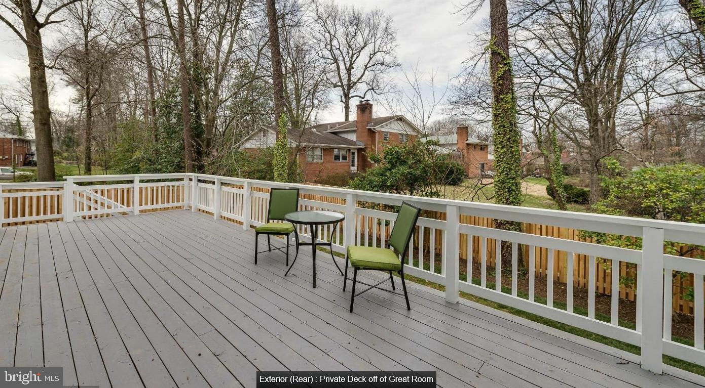 9814 Fernwood Road Bethesda, MD 20817 - Photo 13 of 31 Serene deck overlooking lush greenery.