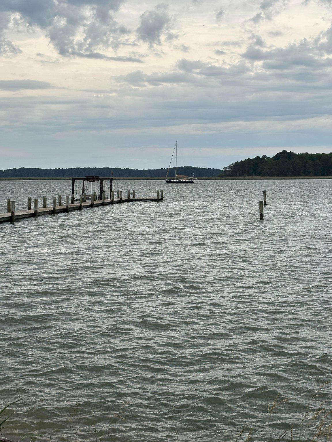 300 Woods Point Road Chester, MD 21619 - Photo 10 of 16 Pier above water at the storm's high tide mark!