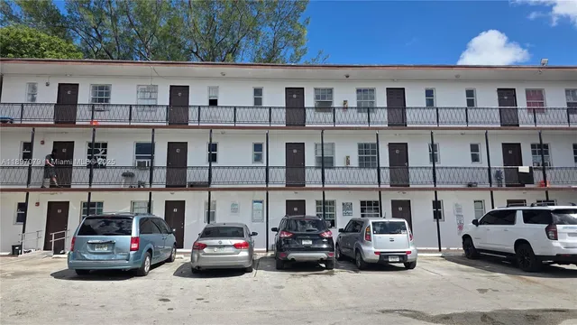 a car parked in front of a building