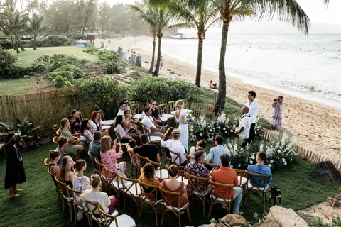 a view of swimming pool with outdoor seating and green space