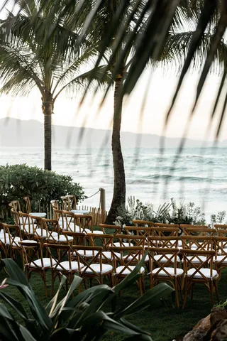 a view of dirt field with large trees