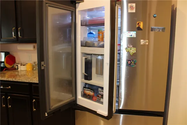 a picture of a bathroom with glass door