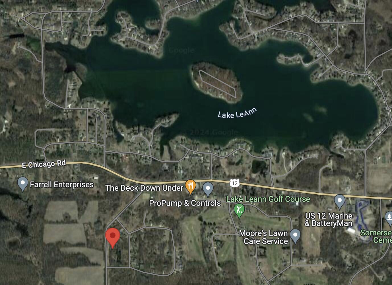 10371 Baker Road Jerome, MI 49249 - Photo 2 of 2 in relation to the lake