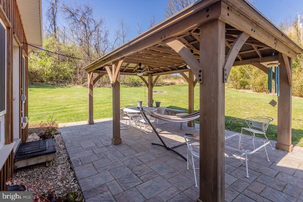 a view of swimming pool with a patio