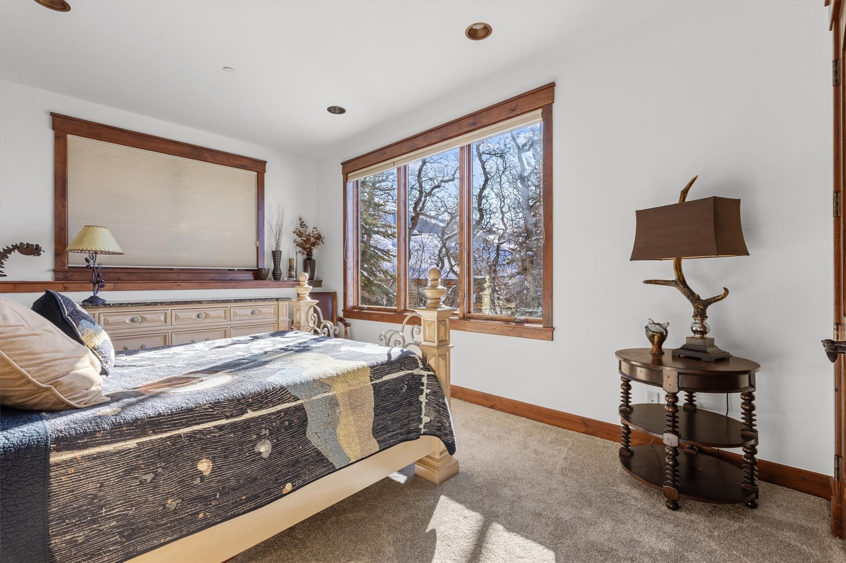 2324 Glacier Ridge, Unit B Steamboat Springs, CO 80487 - Photo 26 of 46 Bedroom featuring light colored carpet and recessed lighting