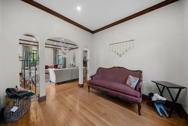 a living room with furniture