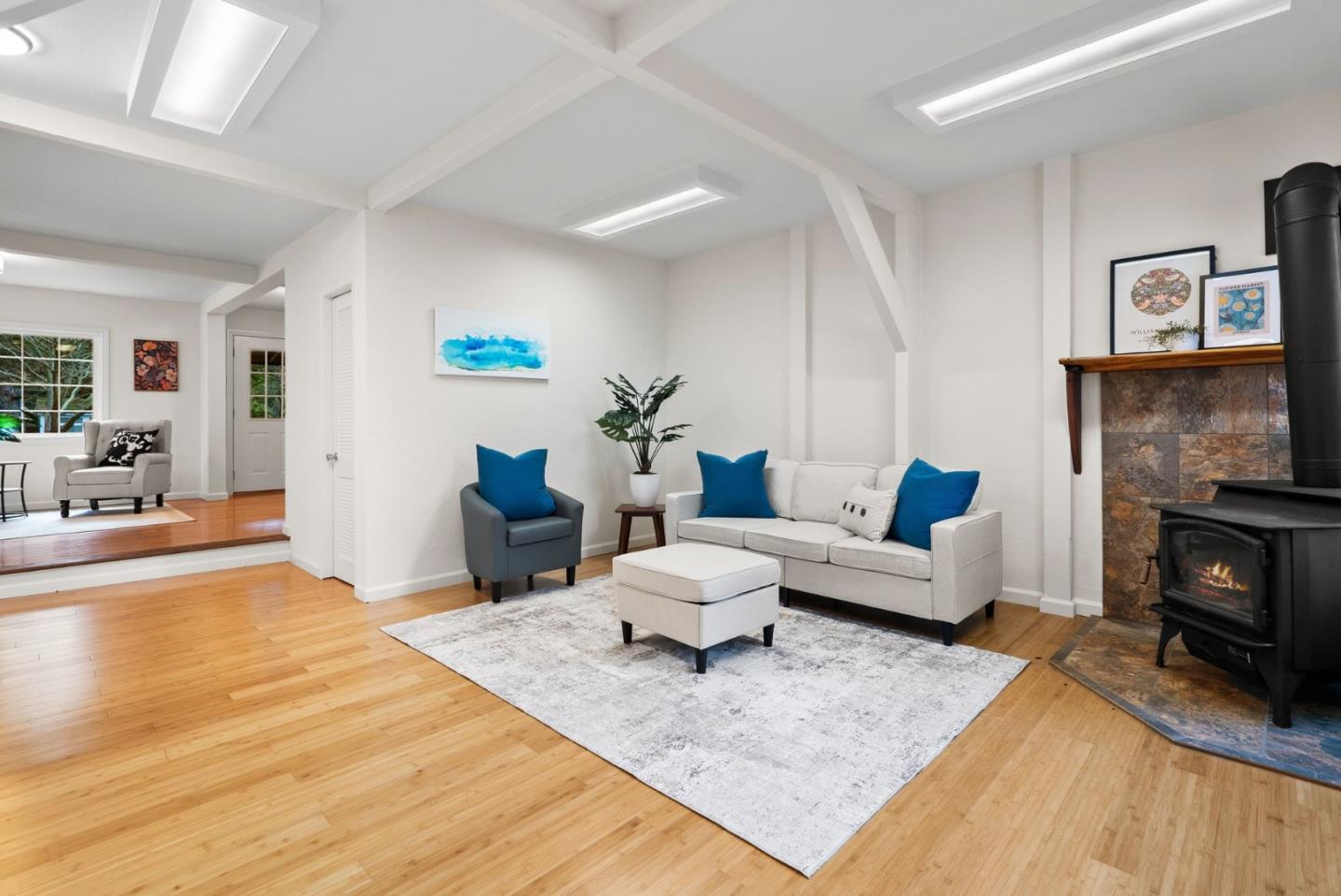 600 Cook Way Ben Lomond, CA 95005 - Photo 17 of 36 a living room with furniture and a fireplace