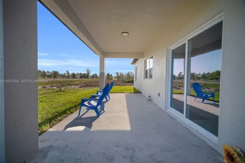 a building outdoor space with patio furniture