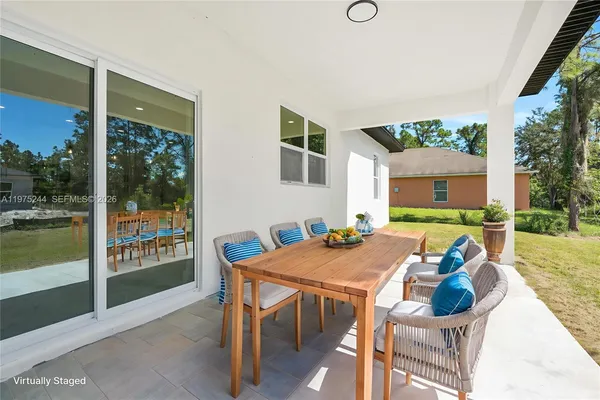 a outdoor space with furniture and a patio