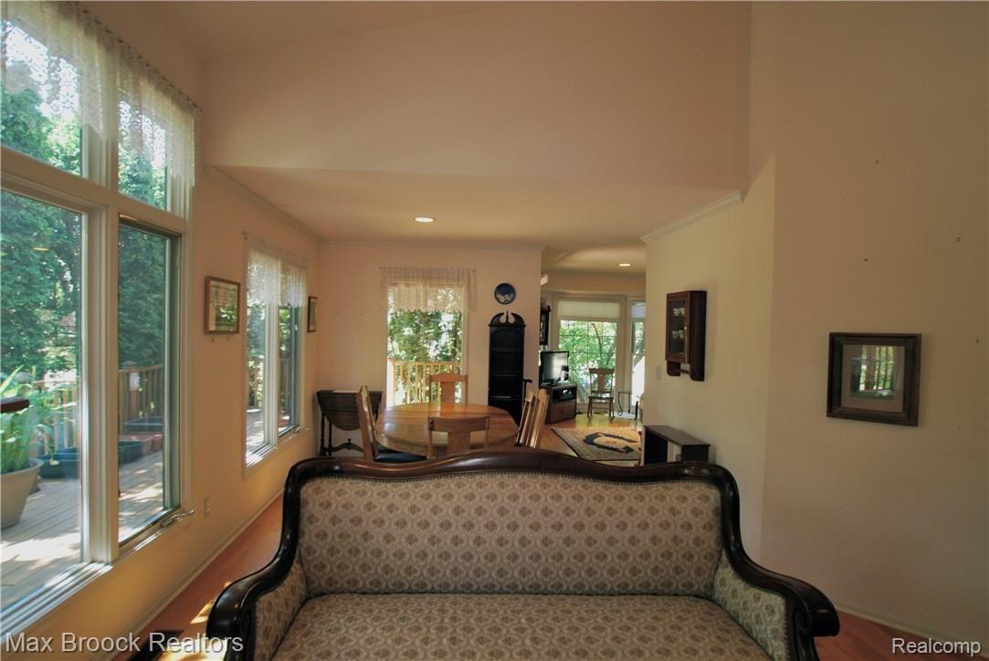Living rooms opens to dining room.