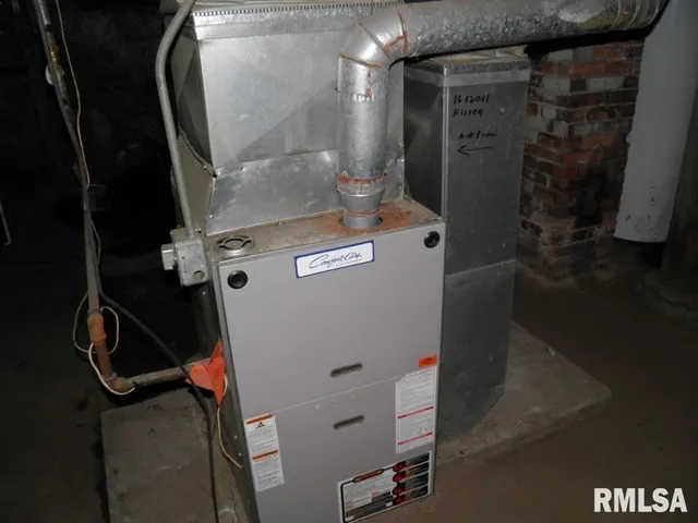 a close view of water heater room
