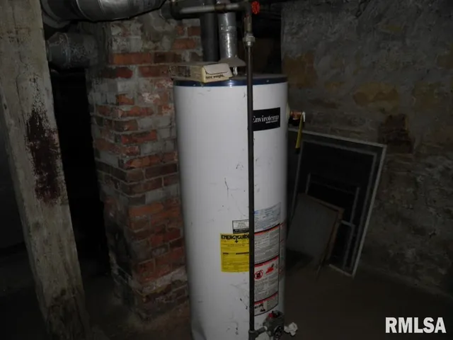 a close view of water heater room