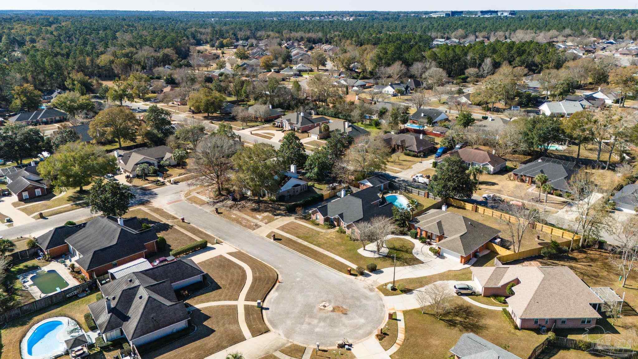 10305 Nightwind Circle Cantonment, FL 32533 - Photo 31 of 46 Aerial view showcasing the cul-de-sac setting.