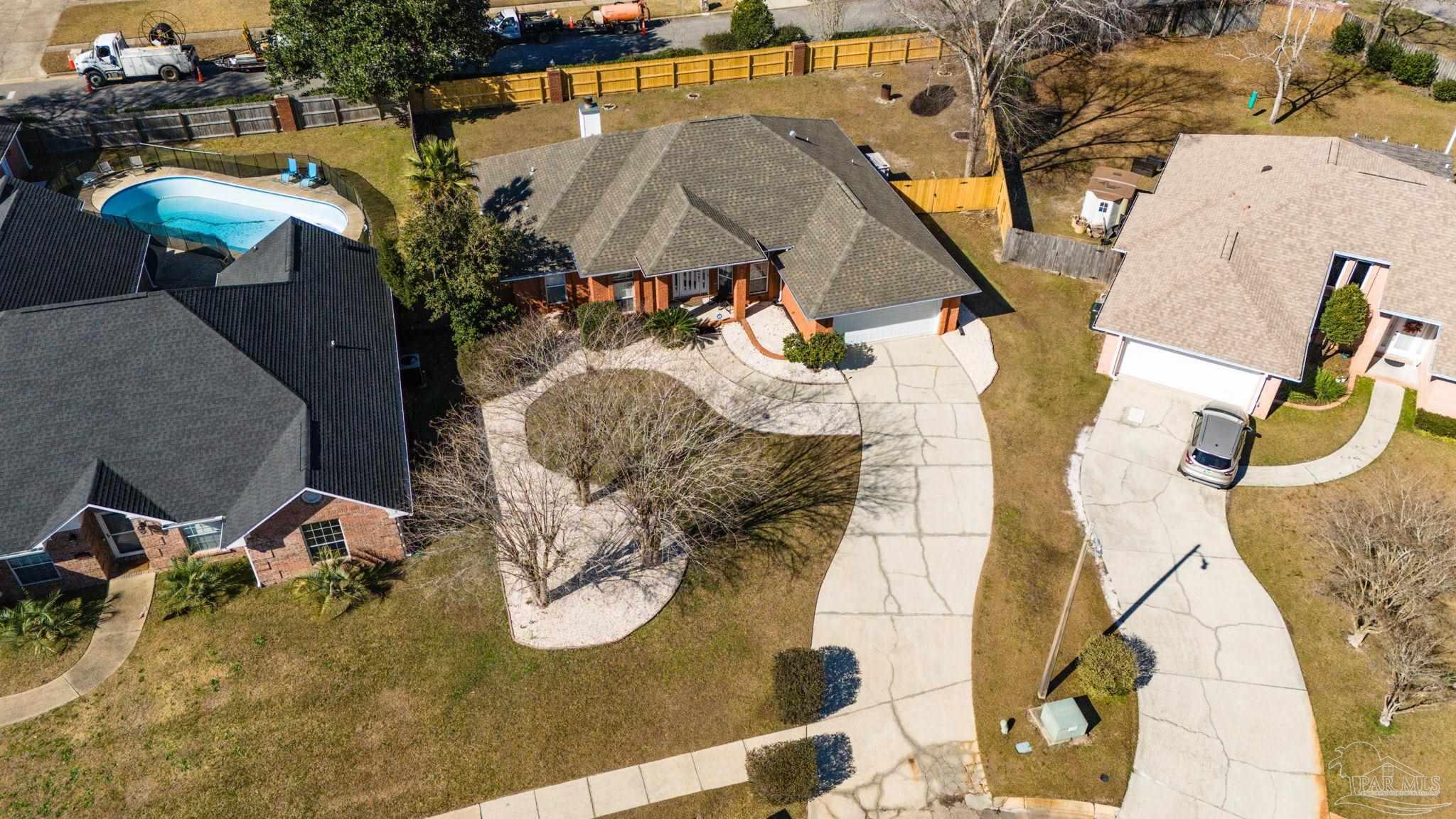 10305 Nightwind Circle Cantonment, FL 32533 - Photo 36 of 46 Aerial view of wide driveway and front entry.