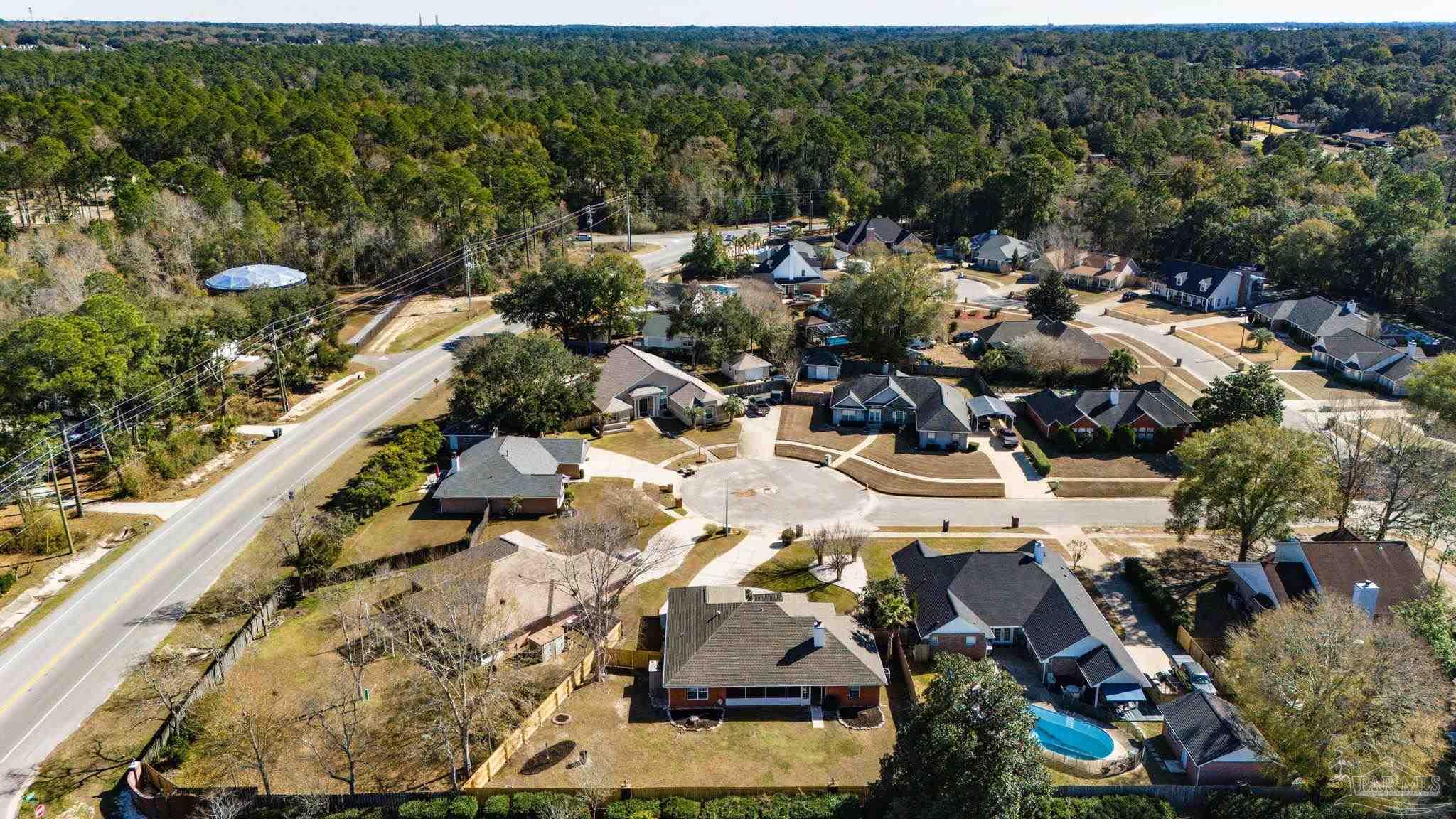 10305 Nightwind Circle Cantonment, FL 32533 - Photo 43 of 46 Wide aerial of the maintained spacious backyard.