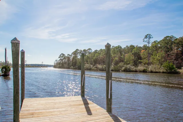 a view of a lake with houses