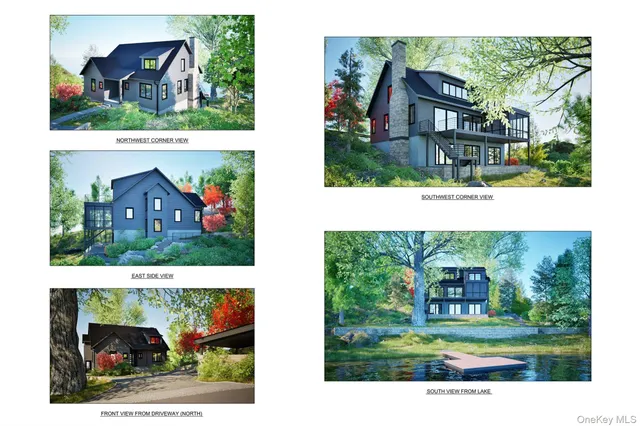 a view of a brick house with a yard and plants