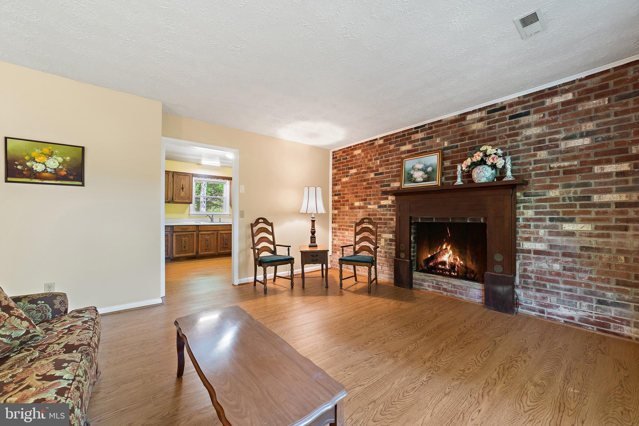 5847 Wilson Road Marshall, VA 20115 - Photo 5 of 55 Living room with masonry fireplace with gas-logs