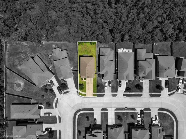 an aerial view of a pool table and chairs