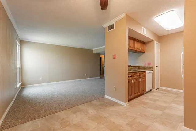 a view of kitchen and microwave