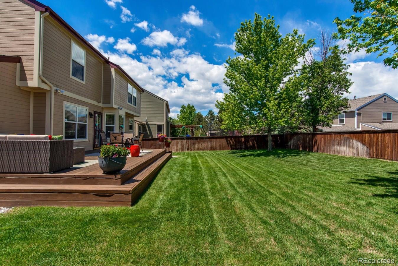 1757 Spring Water Place Highlands Ranch, CO 80129 - Photo 32 of 34 a view of backyard with deck