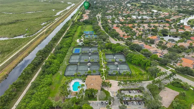 a aerial view of a yard