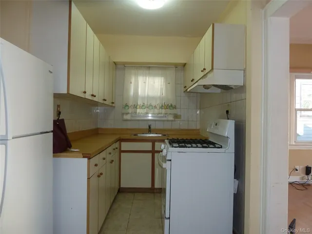 a kitchen with a sink a stove and a refrigerator