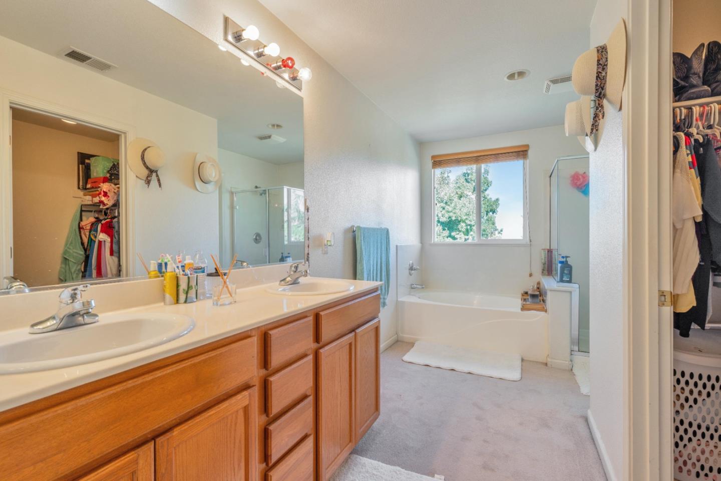 1433 Brahma Street Patterson, CA 95363 - Photo 36 of 43 a bathroom with a sink tub vanity and a mirror