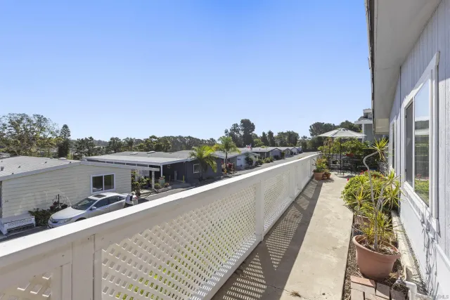 a view of city from a balcony