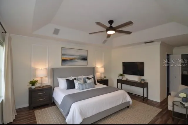 a kitchen with a refrigerator and a sink
