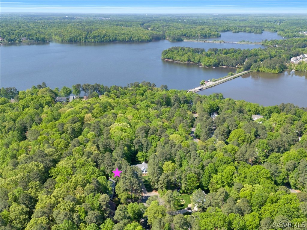 14307 Long Gate Road Midlothian, VA 23112 - Photo 40 of 41 an aerial view of a houses with a lake view