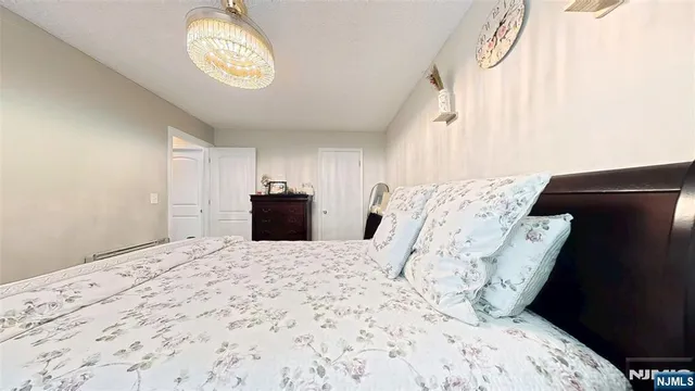 a large bed with a bed