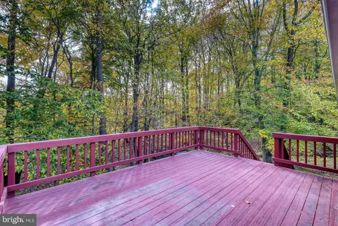 a view of a wooden deck