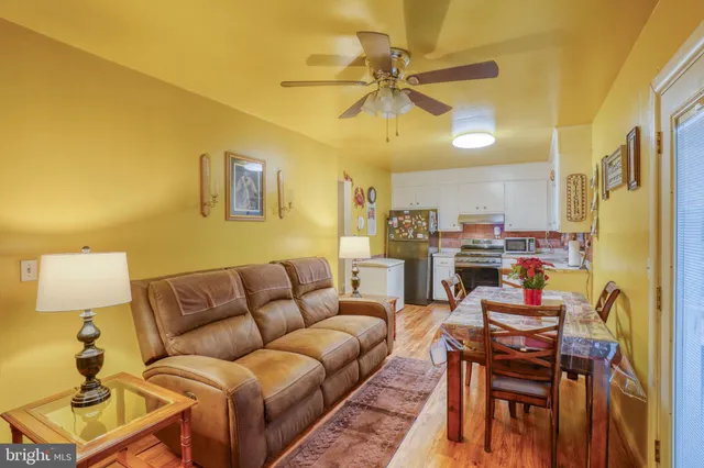 a living room with furniture
