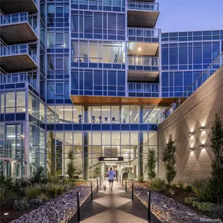a building outdoor space with swimming pool