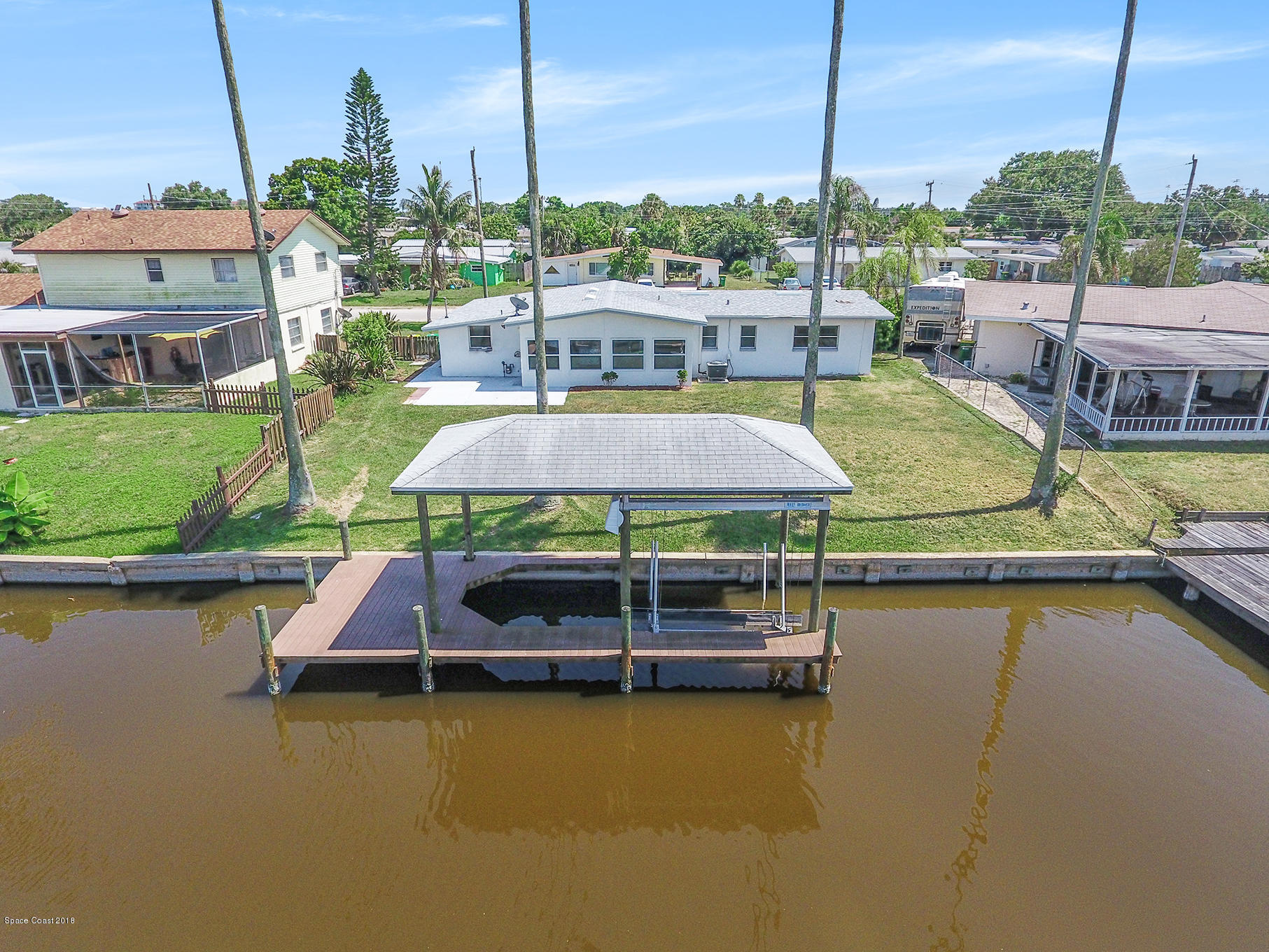 330 Riverside Avenue Merritt Island, FL 32953 - Photo 12 of 12 Back of House with Covered Dock