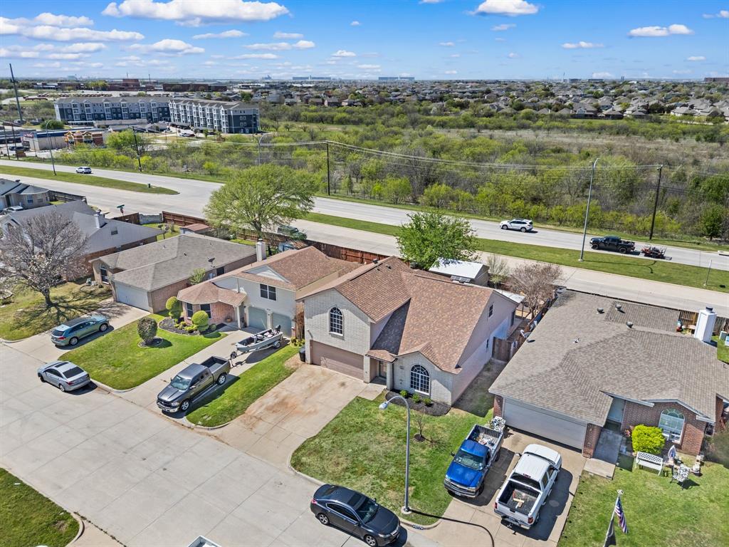 8713 Granite Path Fort Worth, TX 76244 - Photo 3 of 40 Elevated aerial perspective highlighting surrounding neighborhood, open space, and convenient location.