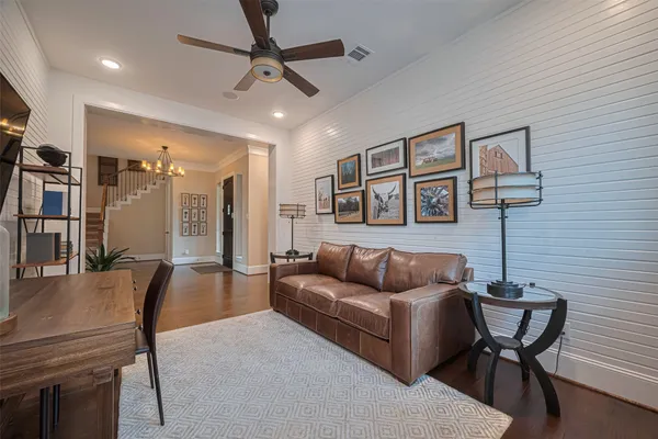 a view of interior of the house and wooden floor