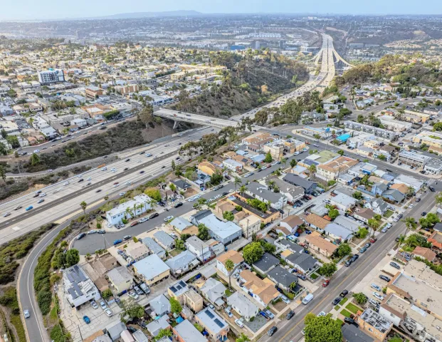 an aerial view of multiple house